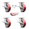 Service Caster 6 Inch Kingpinless Red Poly on Steel Wheel Caster Brakes 2 Swivel Locks, 4PK SCC-KP30S620-PUR-RS-SLB-BSL-2-SLB-2 - alternate 2